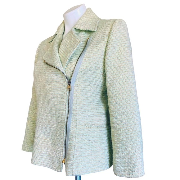TED BAKER LONDON Mint/Cream/Gold Boucle Jacket - Picture 3 of 12